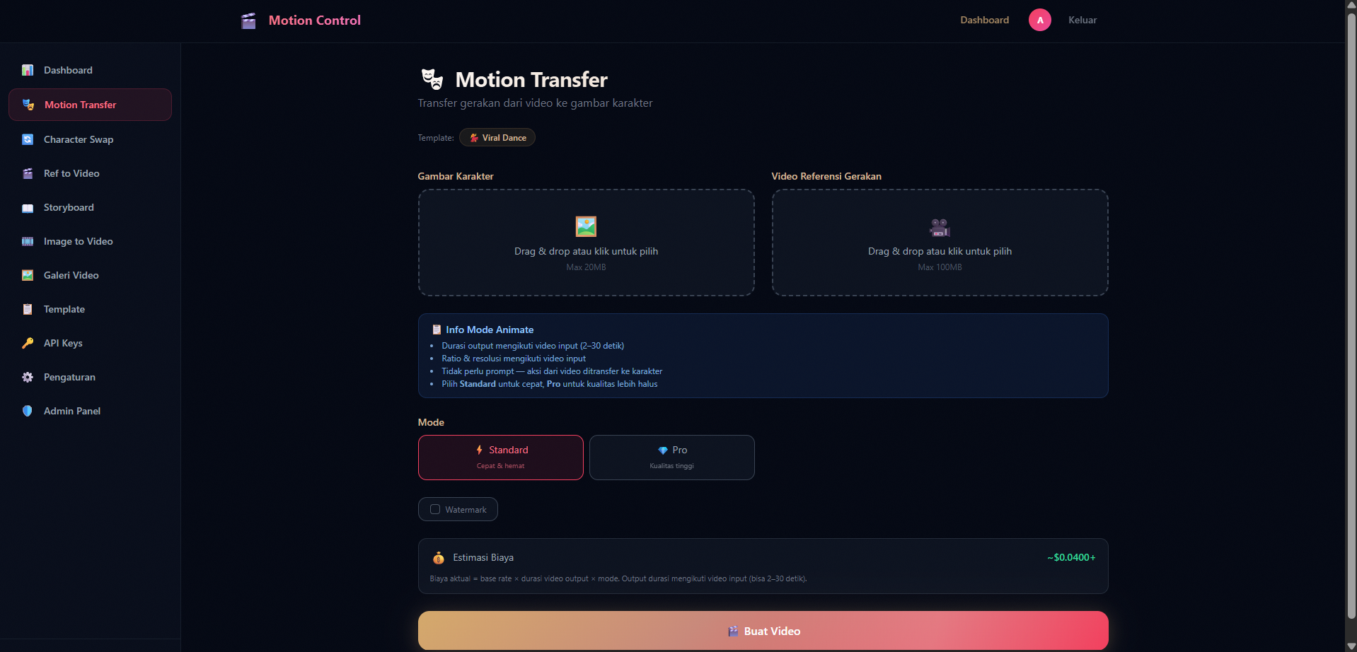 Motion Control Web App